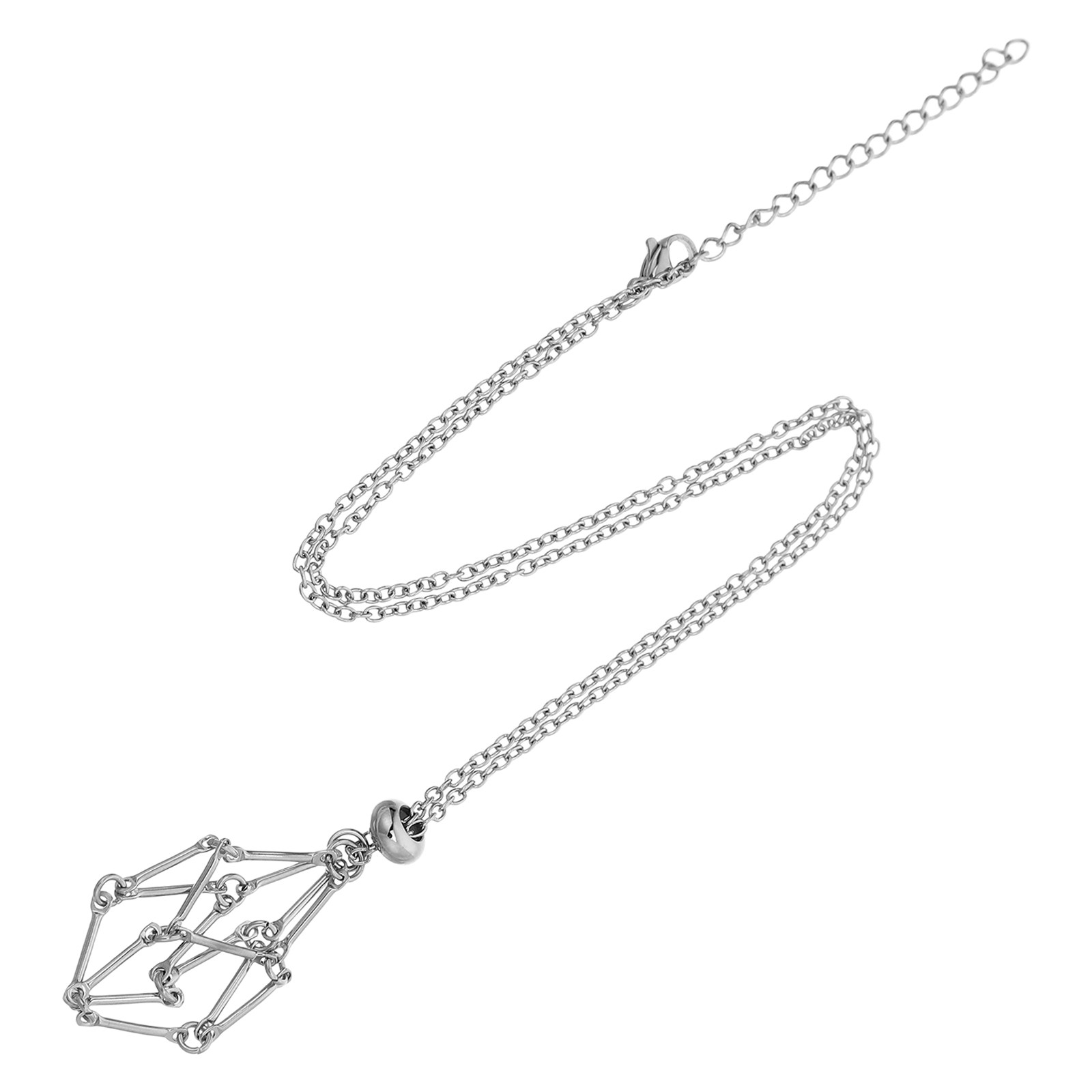Crystal Pendant Necklace Natural Stone - Kalung dengan Hiasan Kristal Berbentuk Jaring
