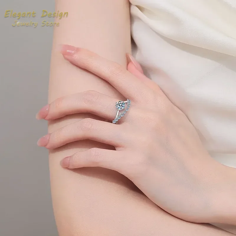 Moissanite Engagement Ring 1 Carat - Cincin Kawin Platinum Pt950 dengan Hiasan
