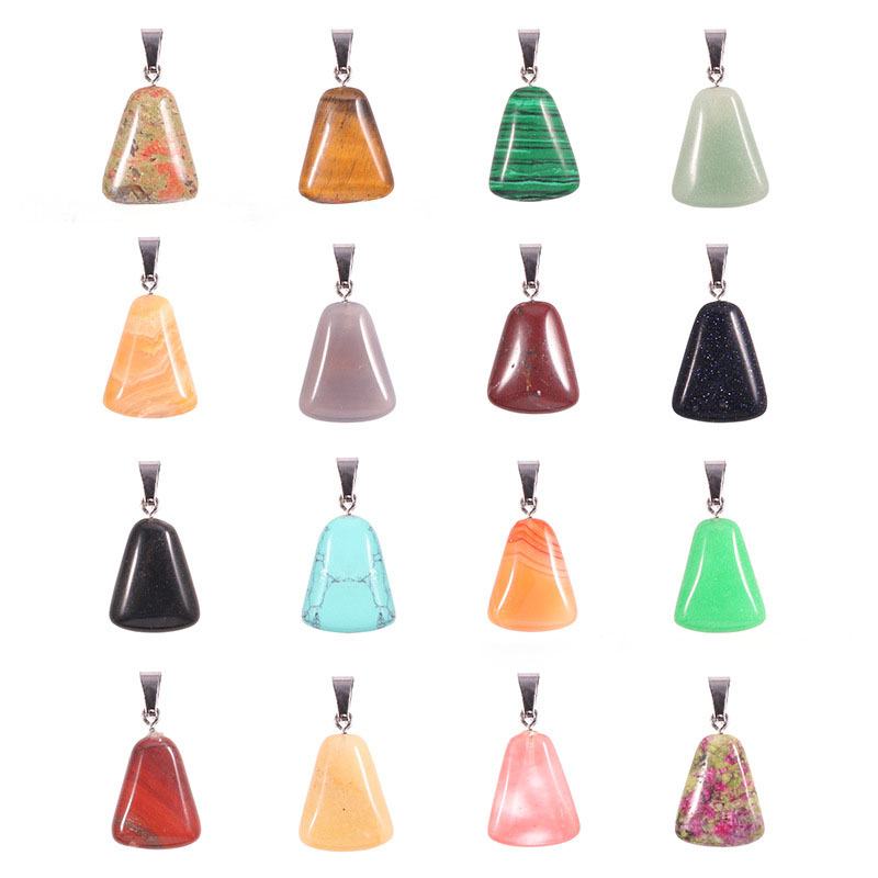 20 Buah/Tas Kalung Trapesium K - Crystal Pendant Necklace Natural Stone ulasan dan harga