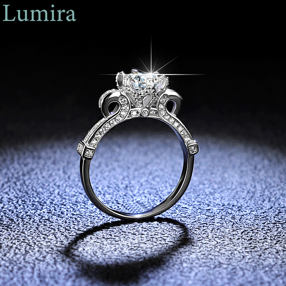 Cincin Bunga Moissanite Enam C - Moissanite Engagement Ring 1 Carat ulasan dan harga