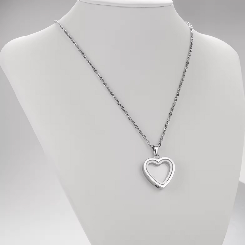 Kaca hati kremasi perhiasan ka - Heart Locket Necklace Photo ulasan dan harga
