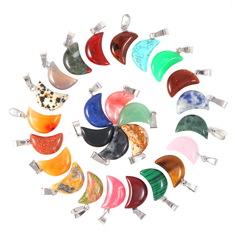 20 Buah/Tas Kalung Liontin Bul - Crystal Pendant Necklace Natural Stone ulasan dan harga