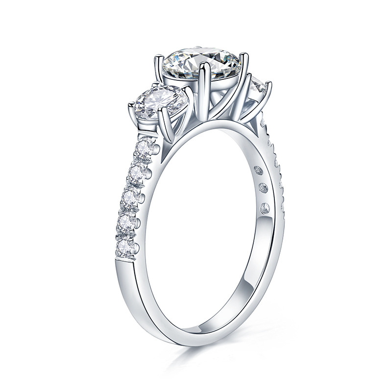 HTOTOH 3 Batu 1 Karat D Warna  - Moissanite Engagement Ring 1 Carat ulasan dan harga