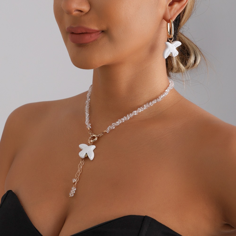 Kalung Mutiara Merpati Putih d - Layered Pendant Necklace Aesthetic ulasan dan harga
