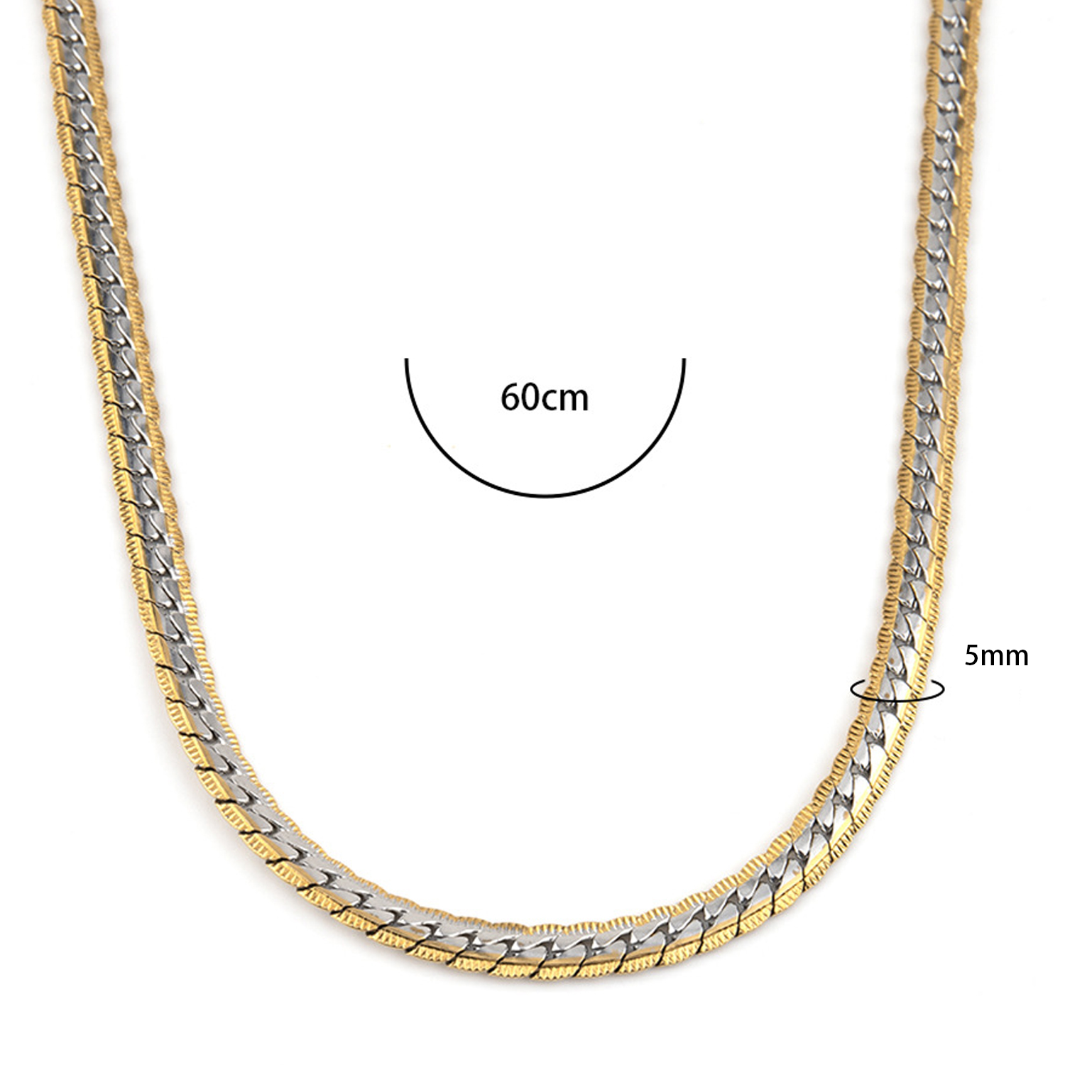 Kalung Rantai Curb Dua Warna d - Cuban Link Chain 12Mm ulasan dan harga
