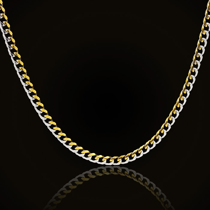 Kalung Rantai Curb Dua Warna d - Cuban Link Chain 12Mm ulasan dan harga