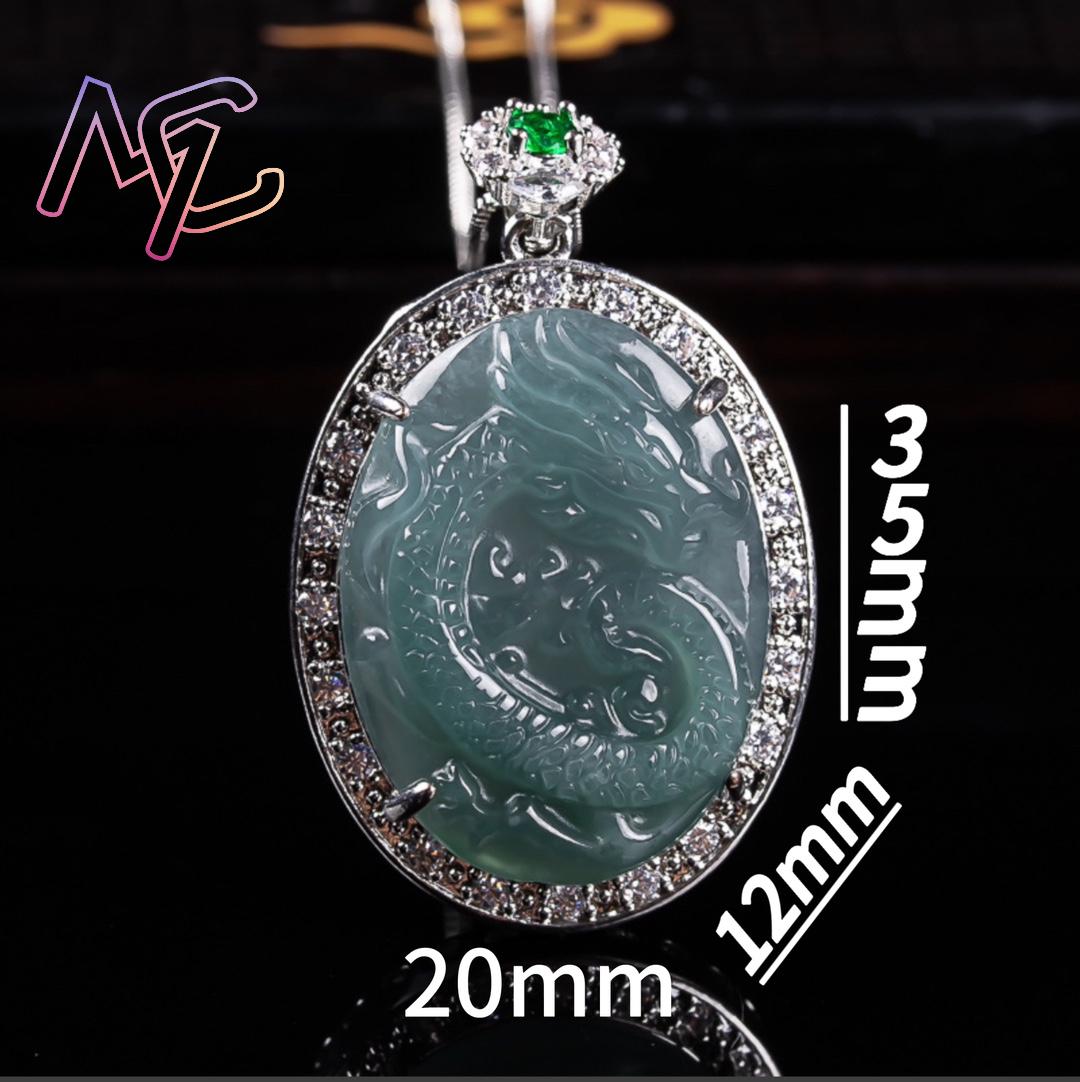 Kalung Liontin Naga Giok Myanm - 925 Sterling Silver Chain Necklace Men ulasan dan harga