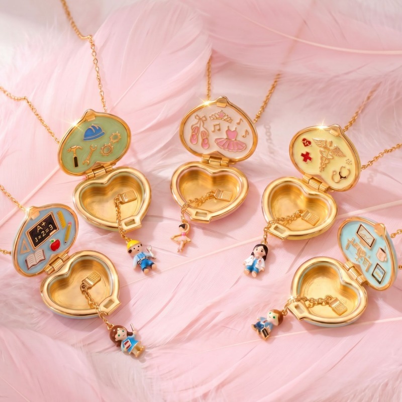 Kalung liontin foto bentuk hat - Heart Locket Necklace Photo ulasan dan harga