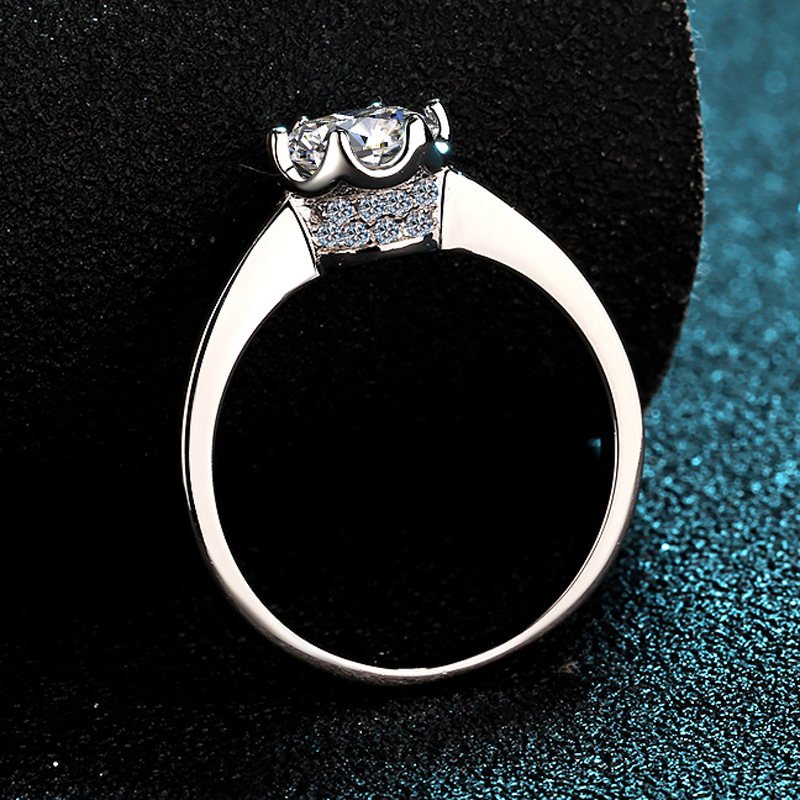 Cincin Platinum PT950 Mewah de - Moissanite Engagement Ring 1 Carat ulasan dan harga