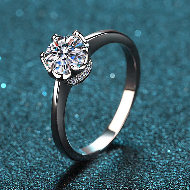 Cincin Platinum PT950 Mewah de - Moissanite Engagement Ring 1 Carat ulasan dan harga